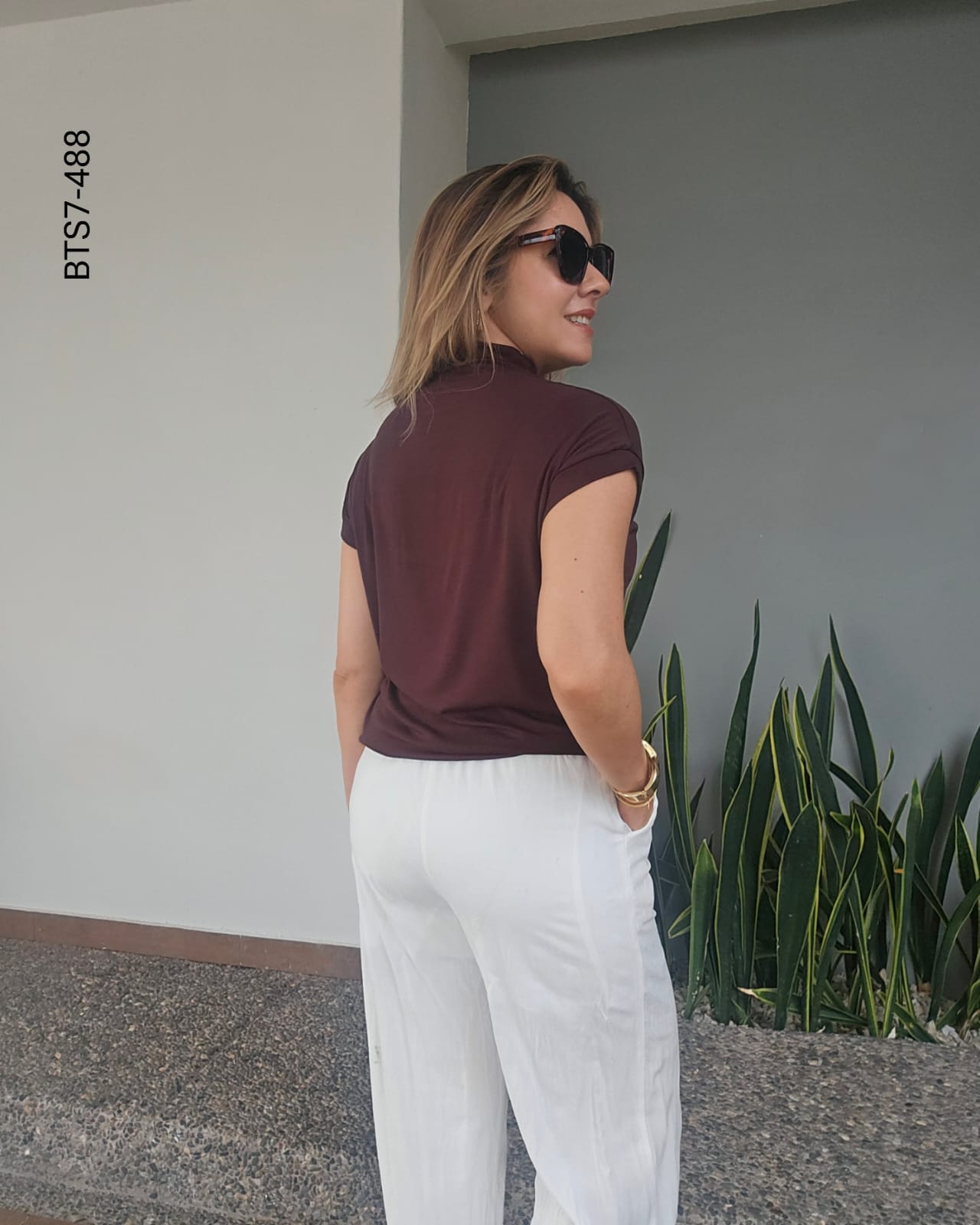 Blusa manga corta tela viscosa G 488