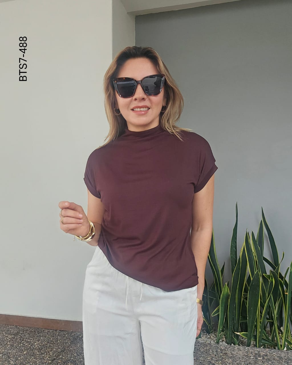 Blusa manga corta tela viscosa G 488