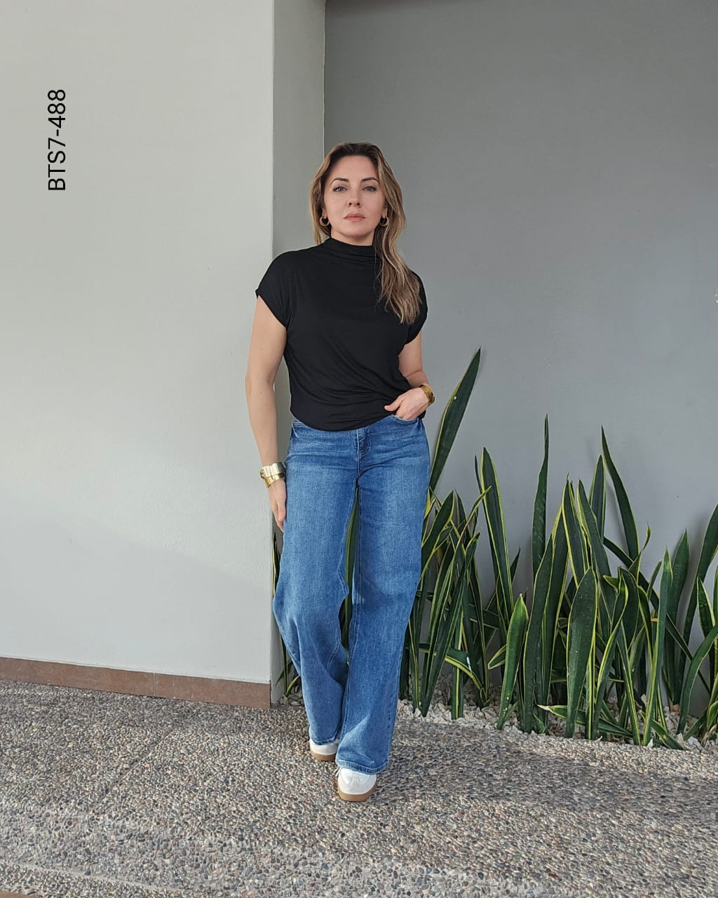 Blusa manga corta tela viscosa G 488