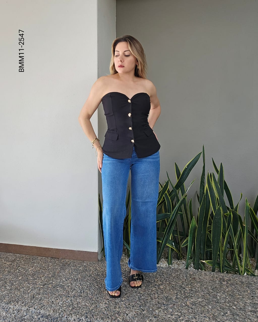 Blusa corsé strapless escote corazón K 2547