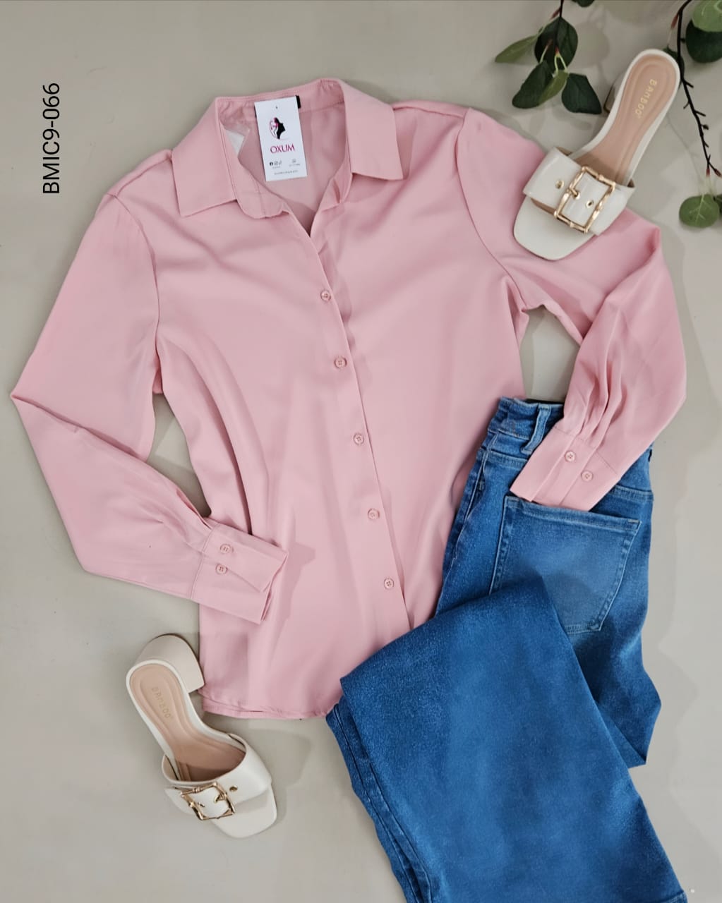 Blusa manga larga cuello camisero I 066