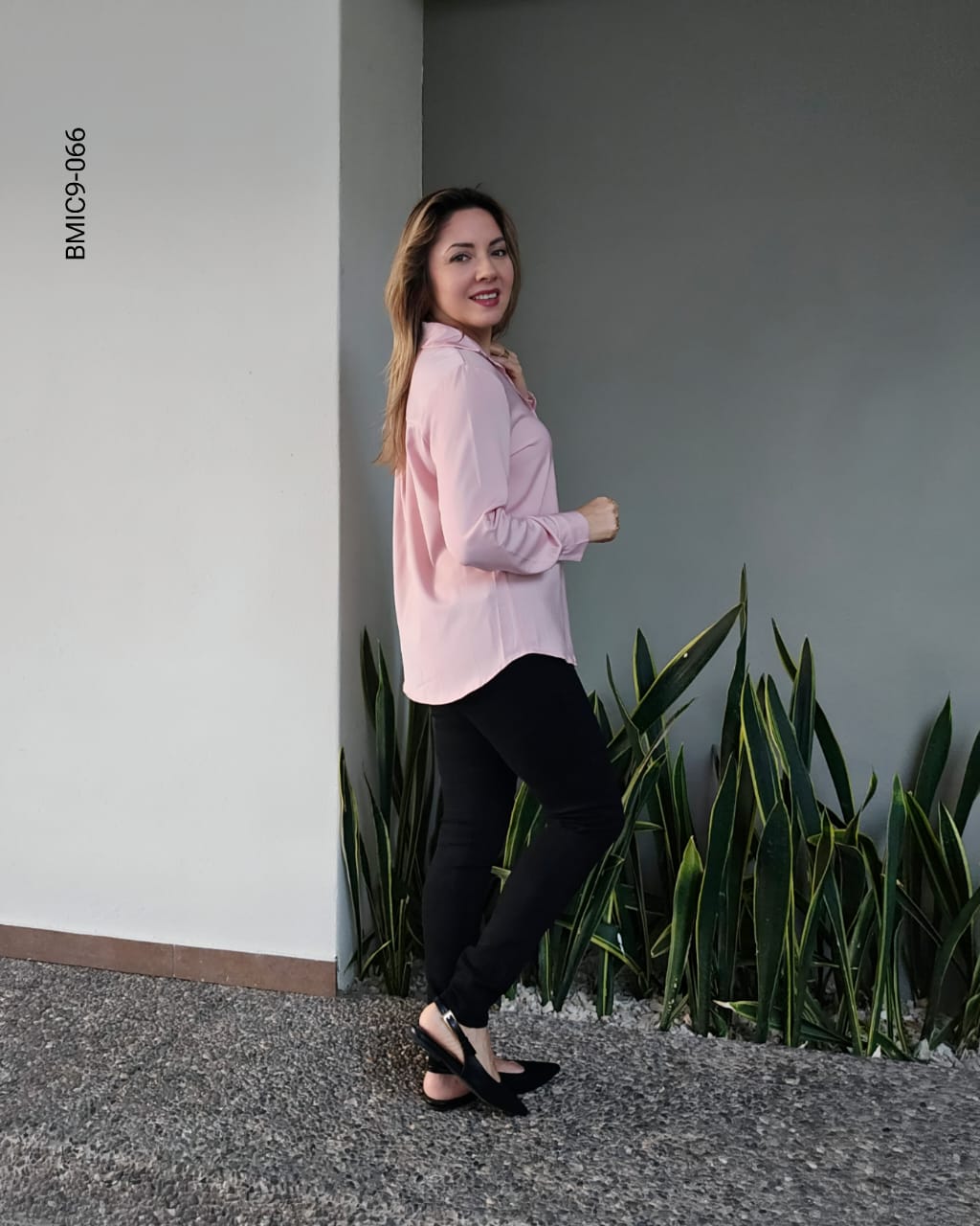 Blusa manga larga cuello camisero I 066