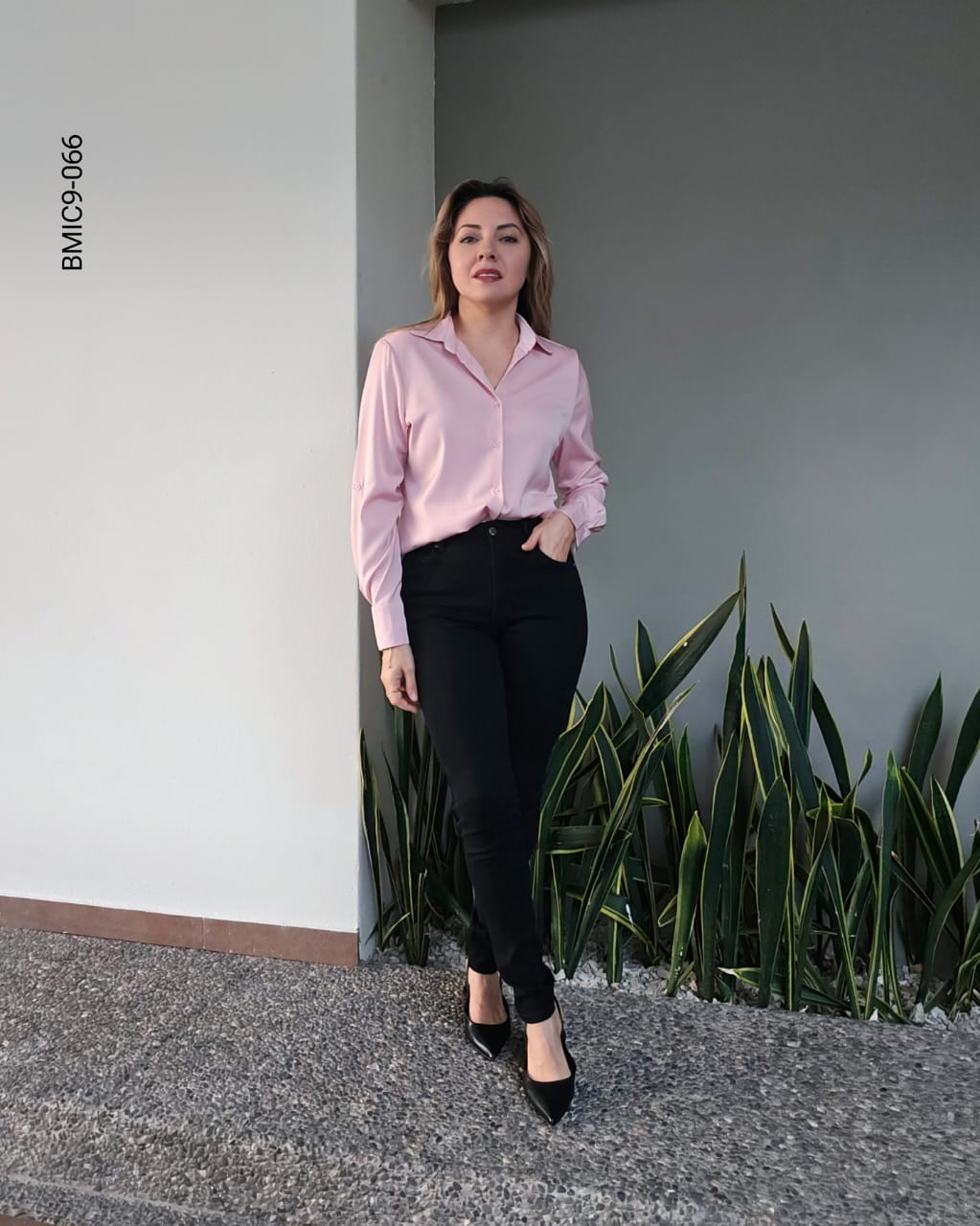 Blusa manga larga cuello camisero I 066