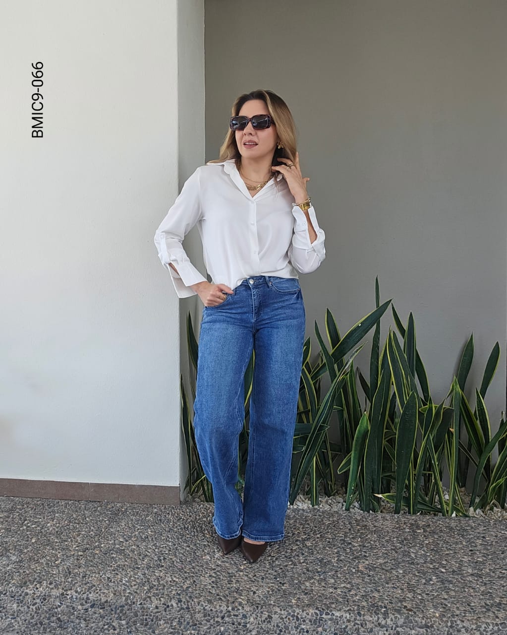 Blusa manga larga cuello camisero I 066