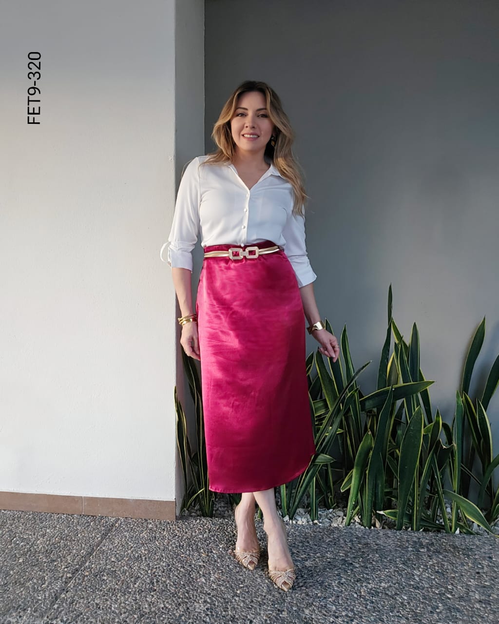 Falda midi satinada I 320