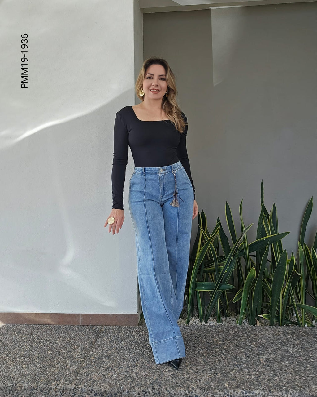 Pantalón wide leg de tiro alto S 1936