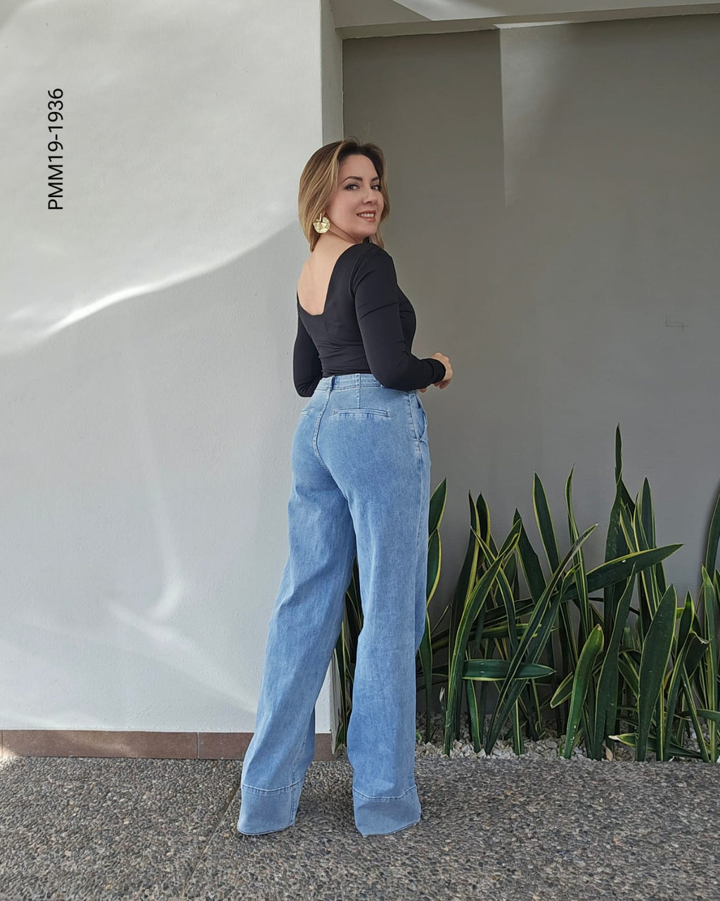 Pantalón wide leg de tiro alto S 1936