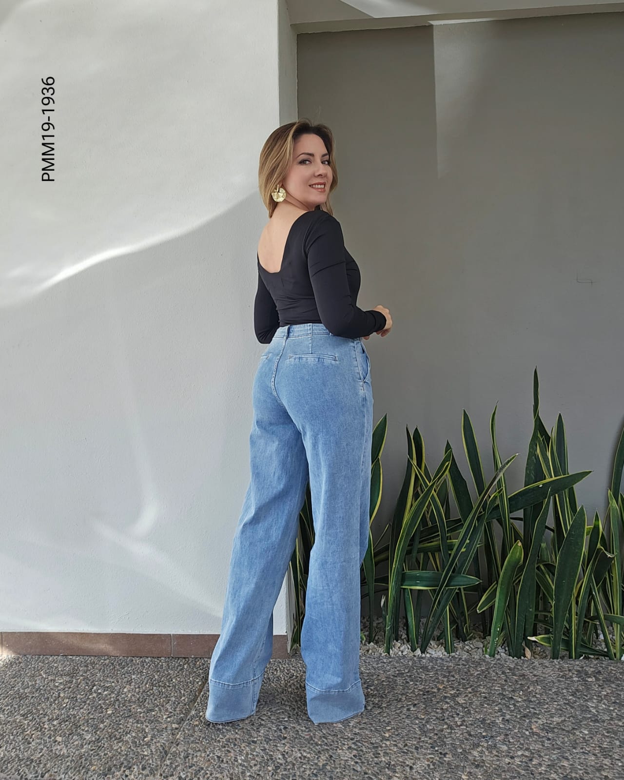 Pantalón wide leg de tiro alto S 1936