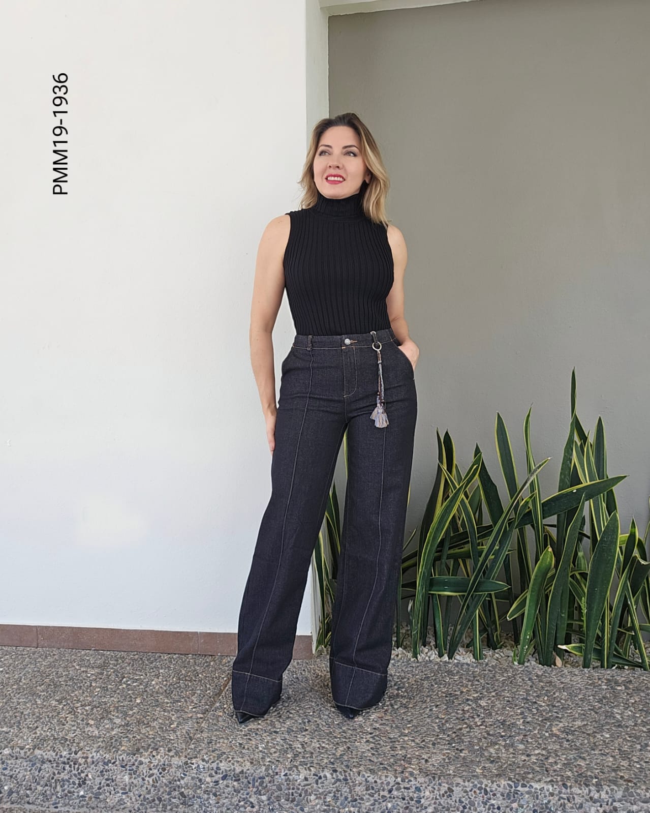 Pantalón wide leg de tiro alto S 1936