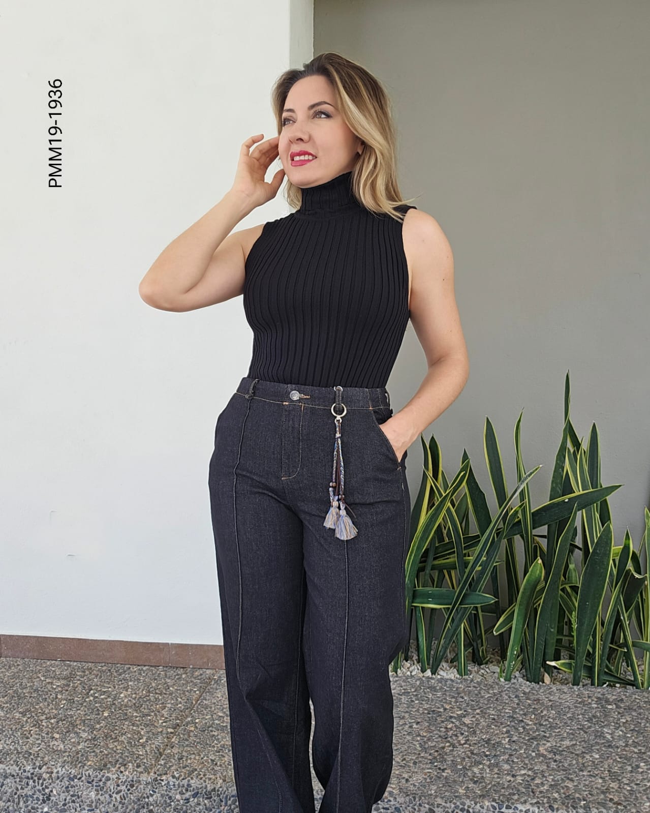 Pantalón wide leg de tiro alto S 1936