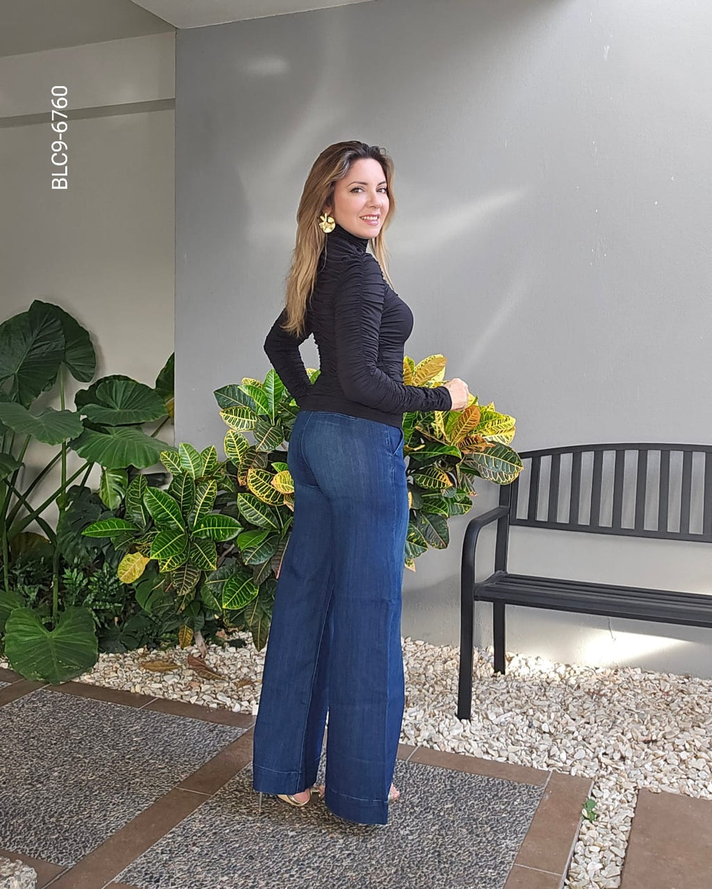 Blusa manga larga cuello alto I 6760