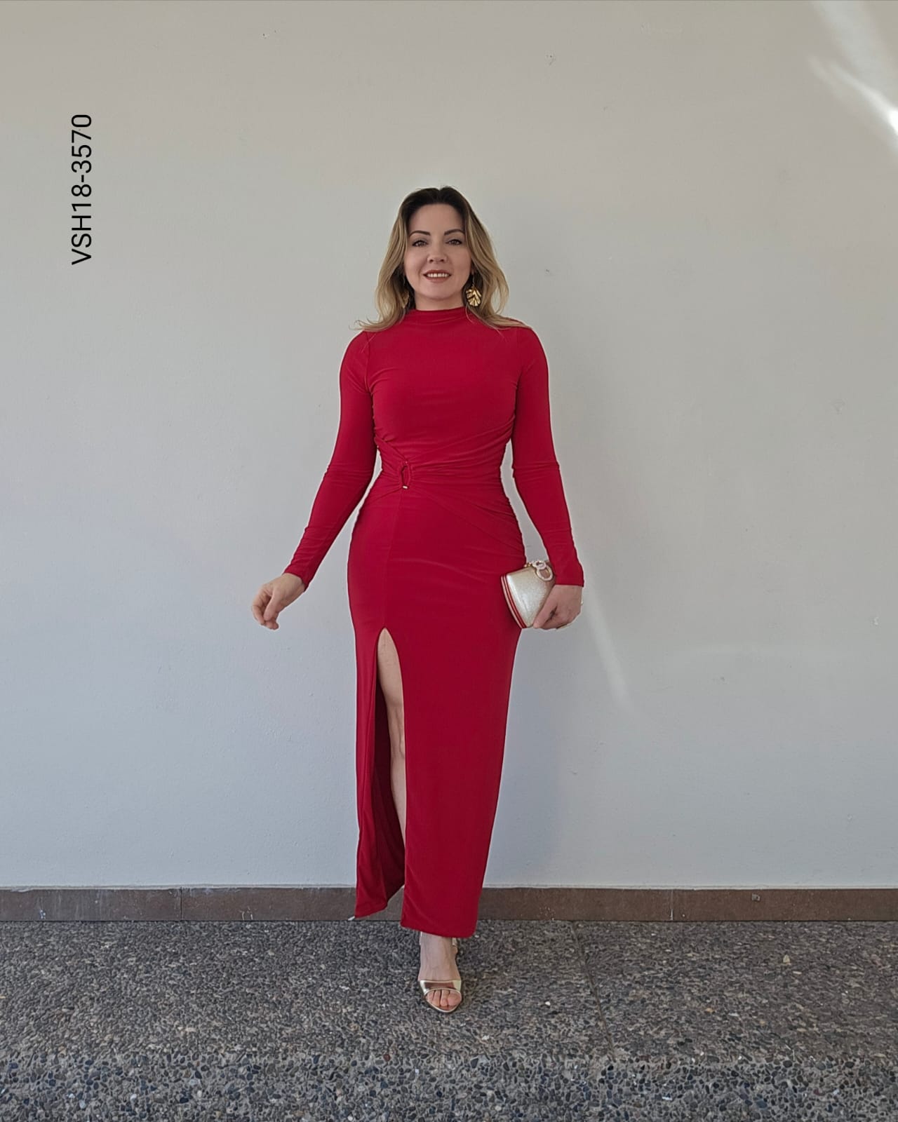 Vestido maxi negro bodycon R 3570