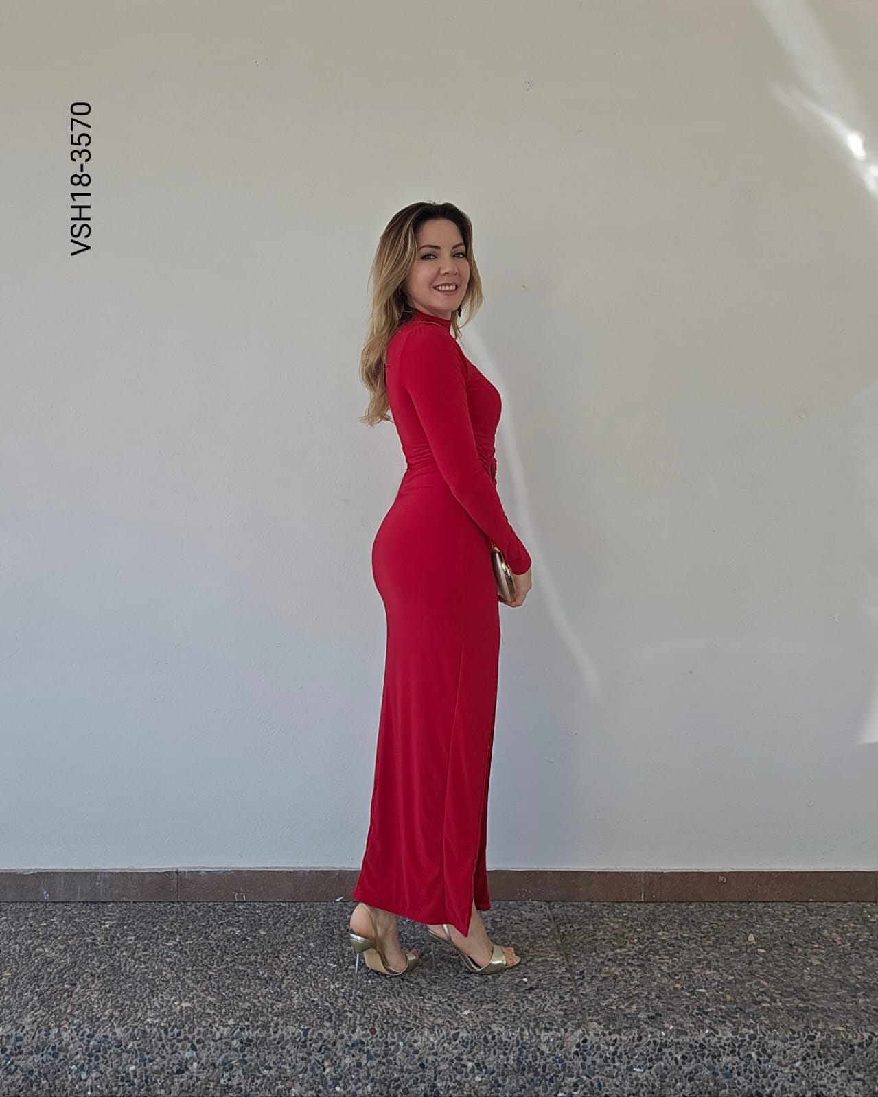 Vestido maxi negro bodycon R 3570