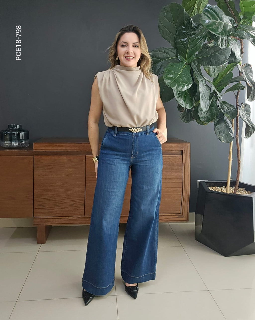 Pantalón wide leg tiro alto R 798