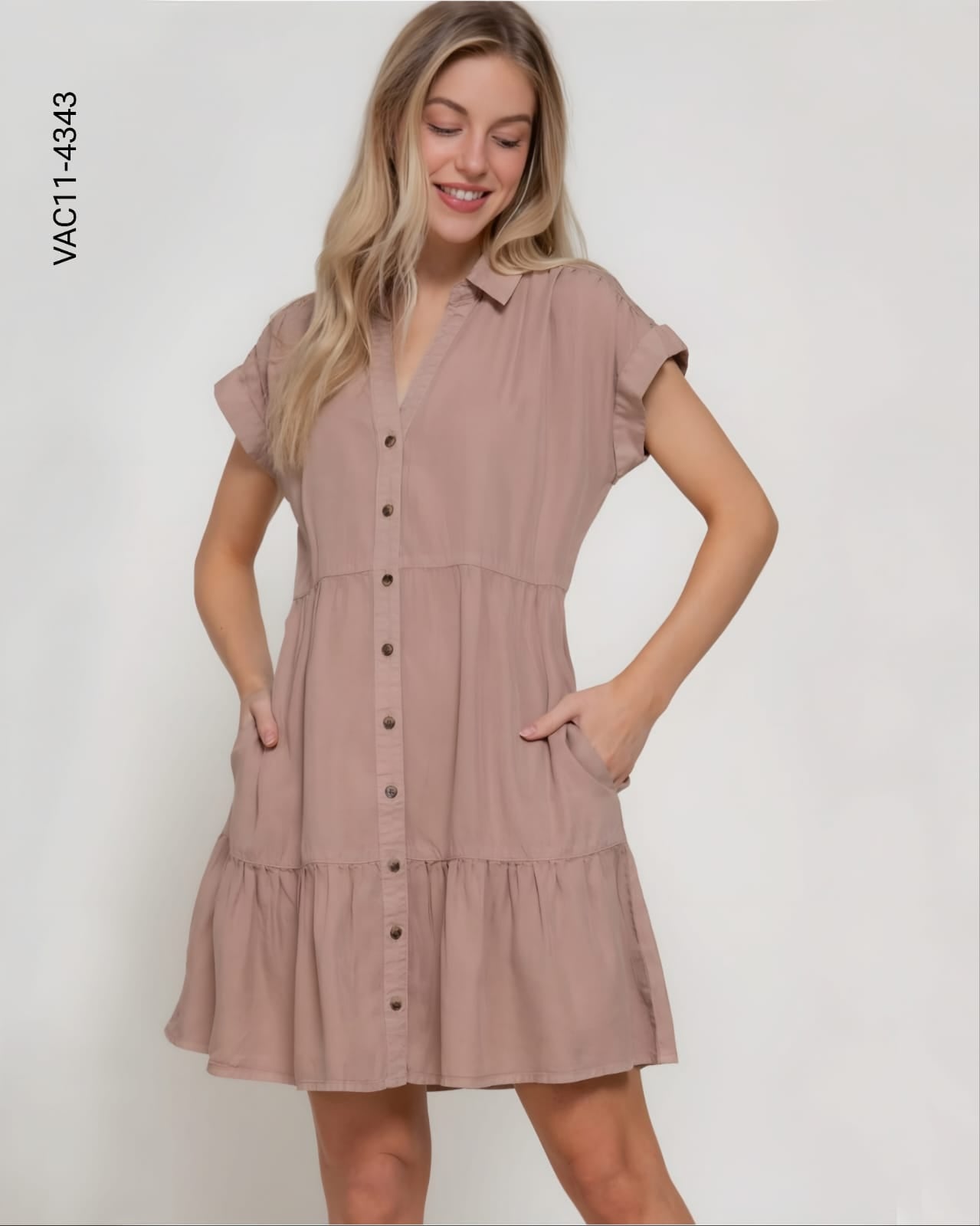 Vestido camisero corto casual K 4343