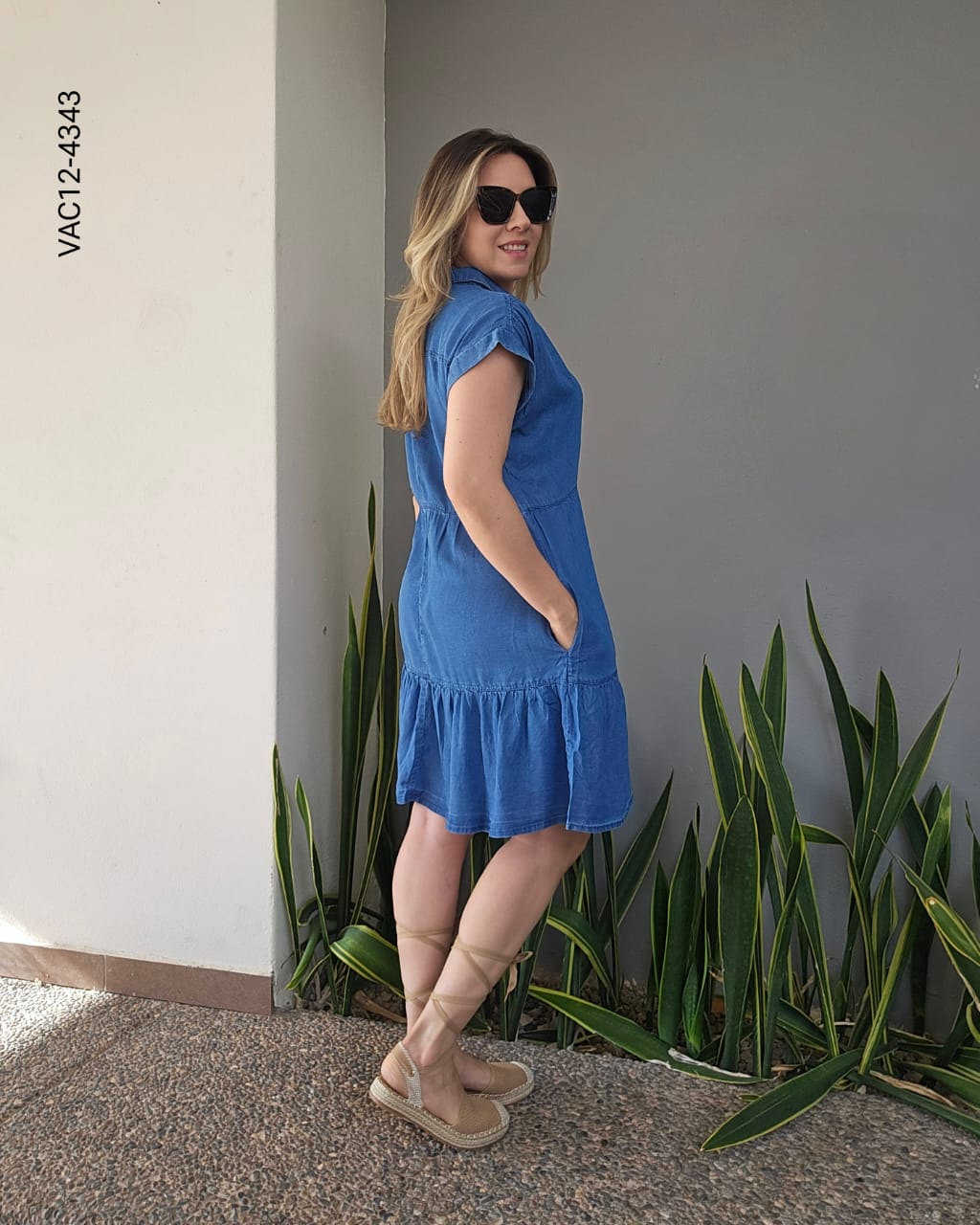 Vestido camisero corto casual K 4343