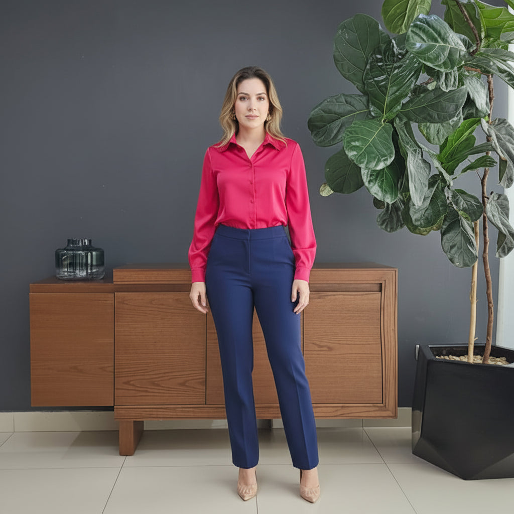 Pantalón corte recto con pinzas J 511