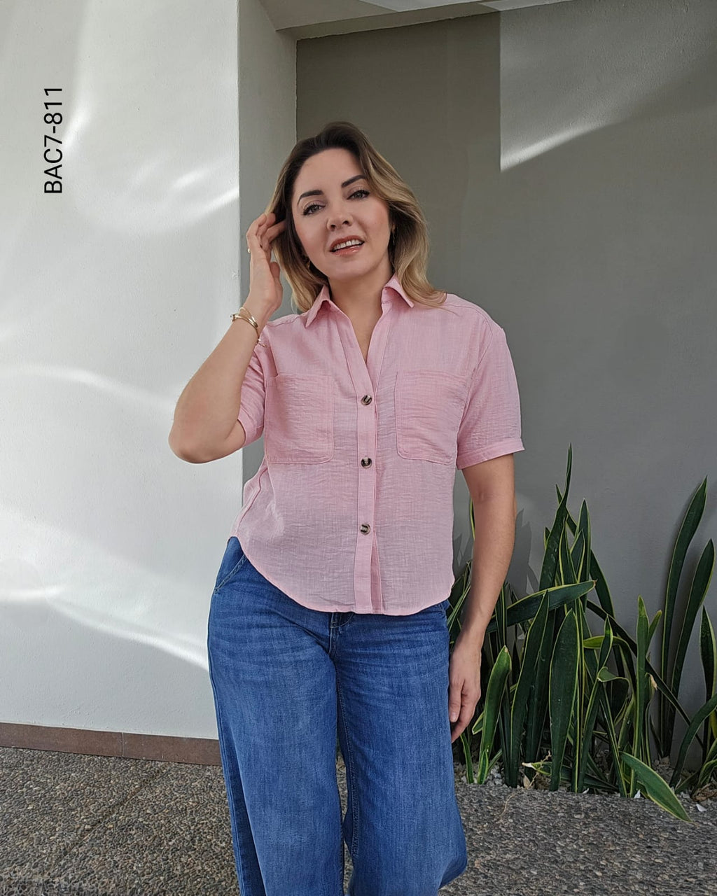 Blusa camisera manga corta G 811