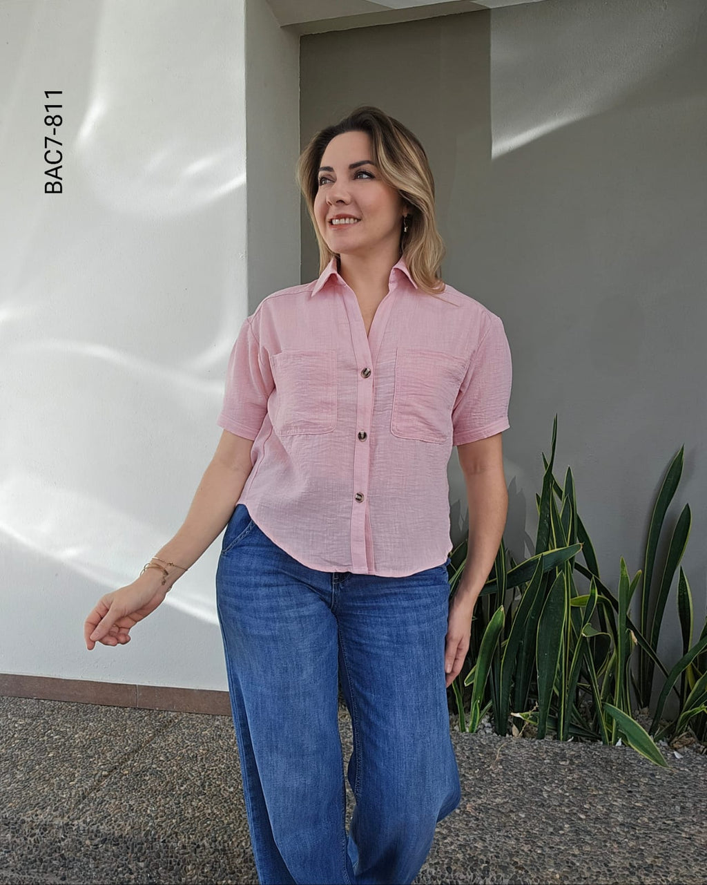 Blusa camisera manga corta G 811