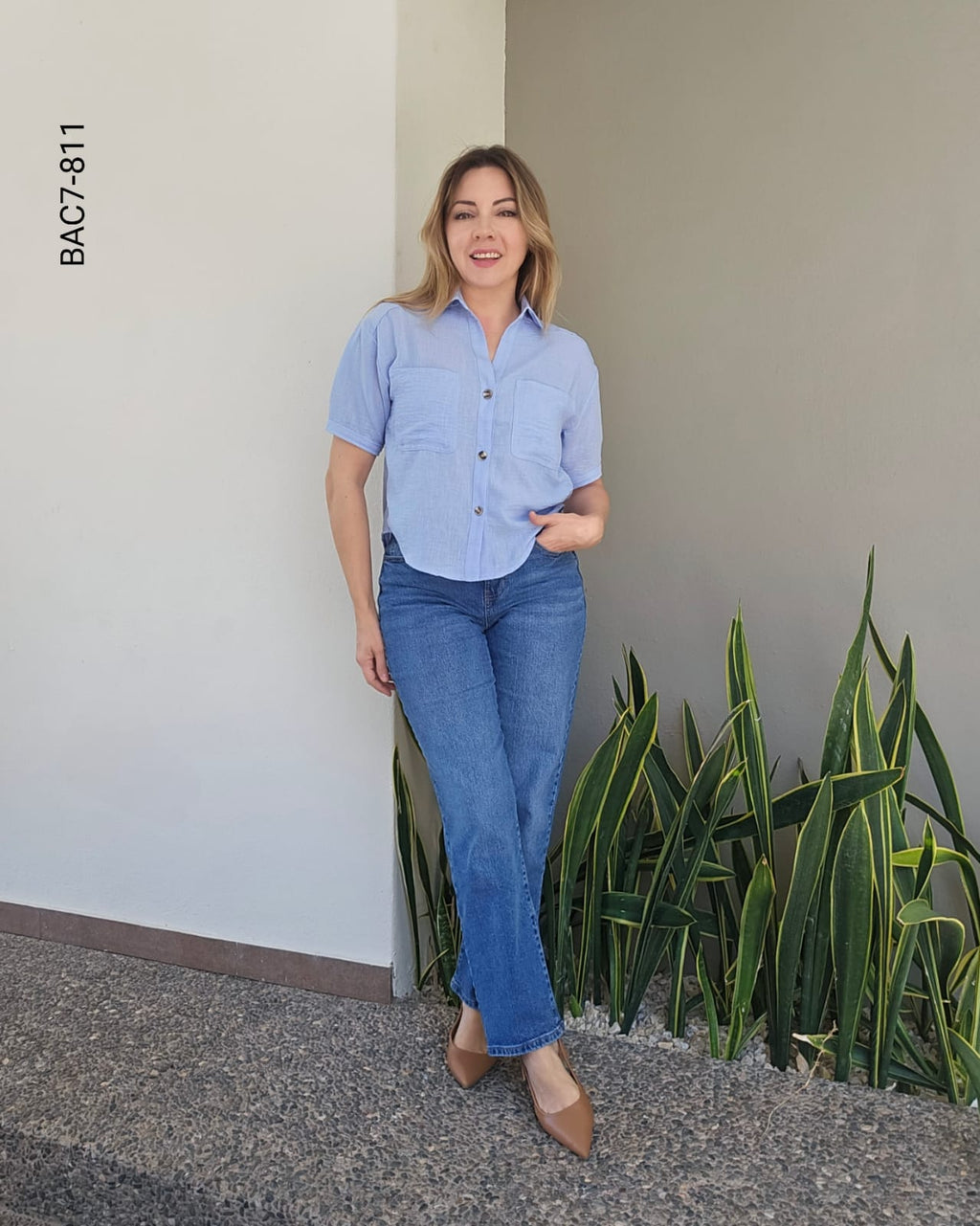 Blusa camisera manga corta G 811