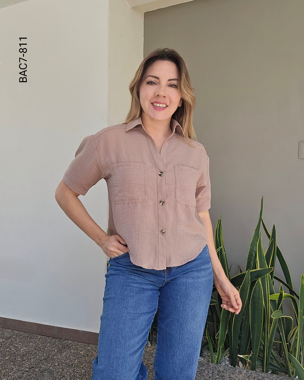 Blusa camisera manga corta G 811