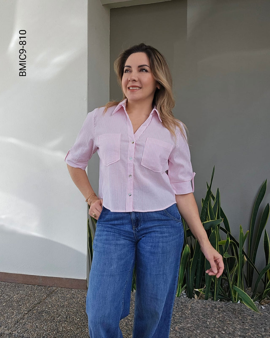 Blusa casual corte crop I 810