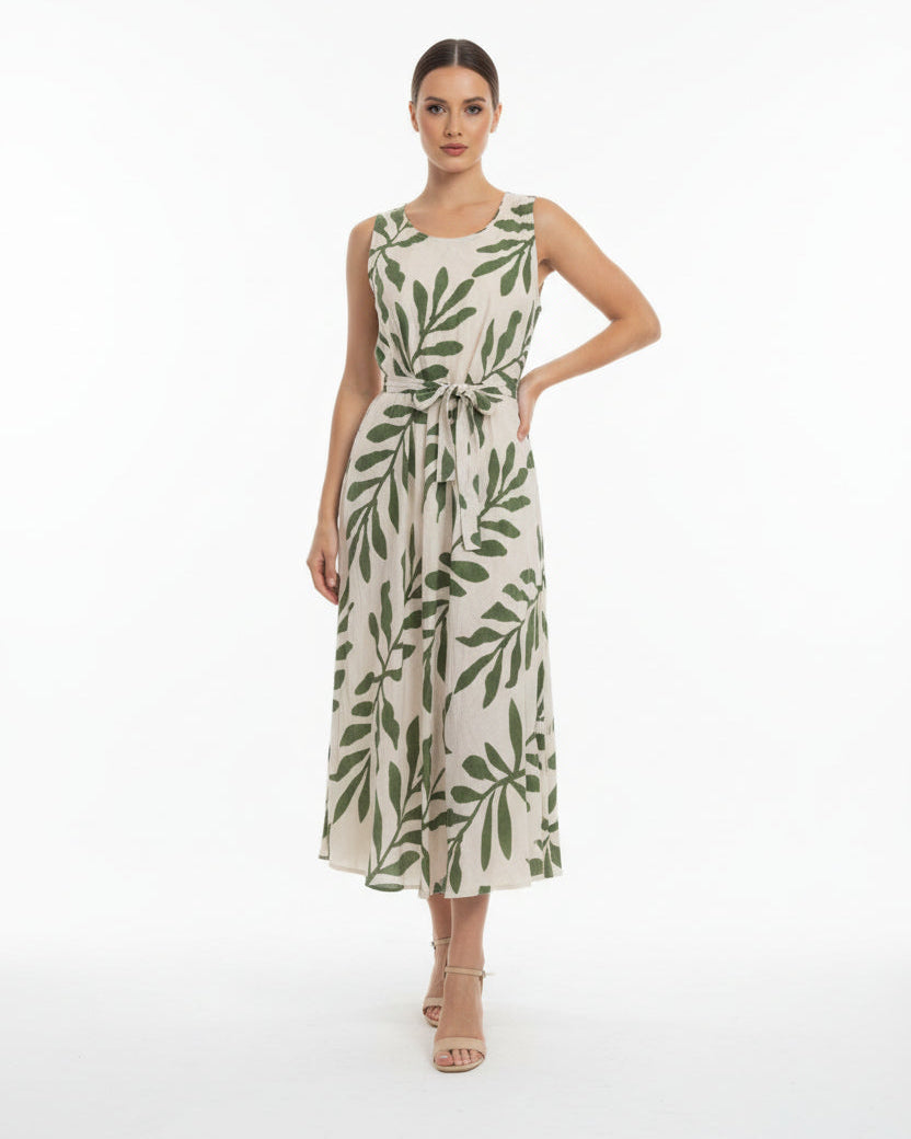 Vestido sin mangas midi corte clásico I 3680