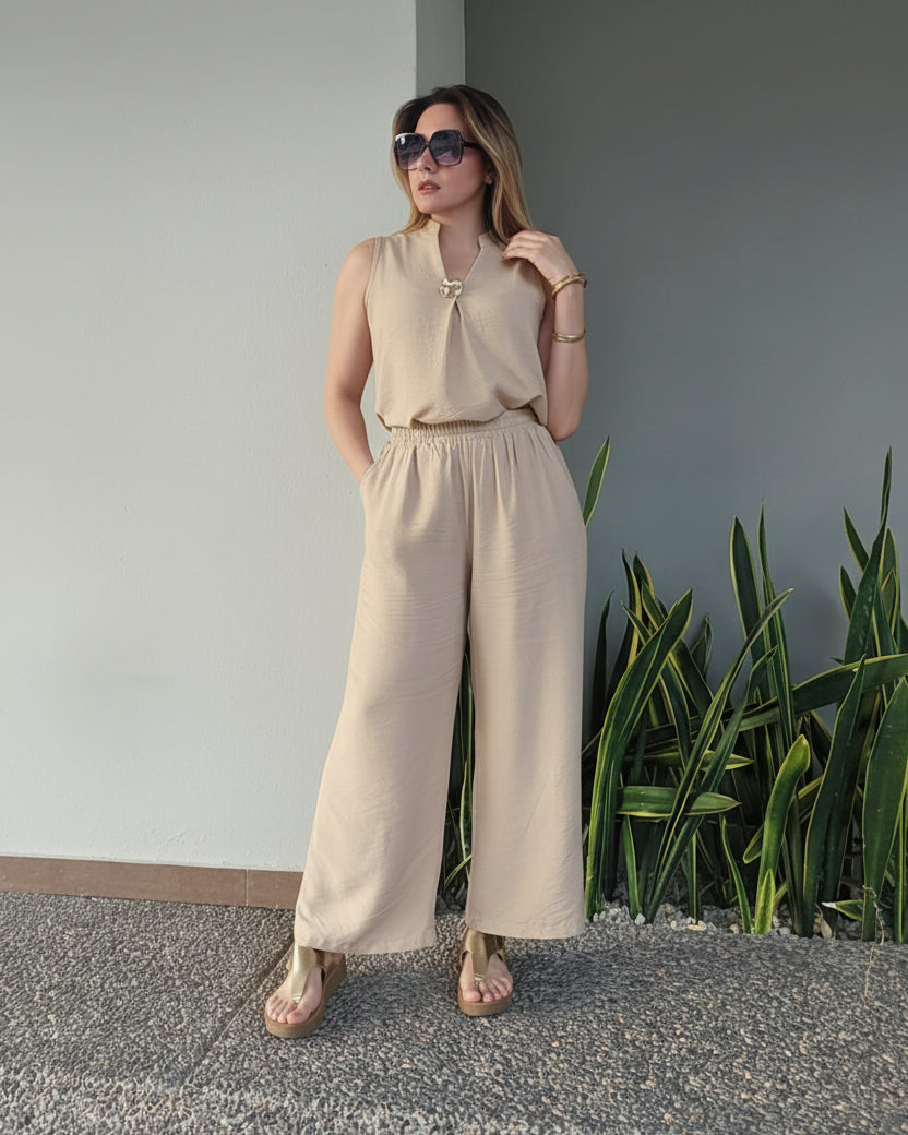Set de blusa sin mangas y pantalón O 3620