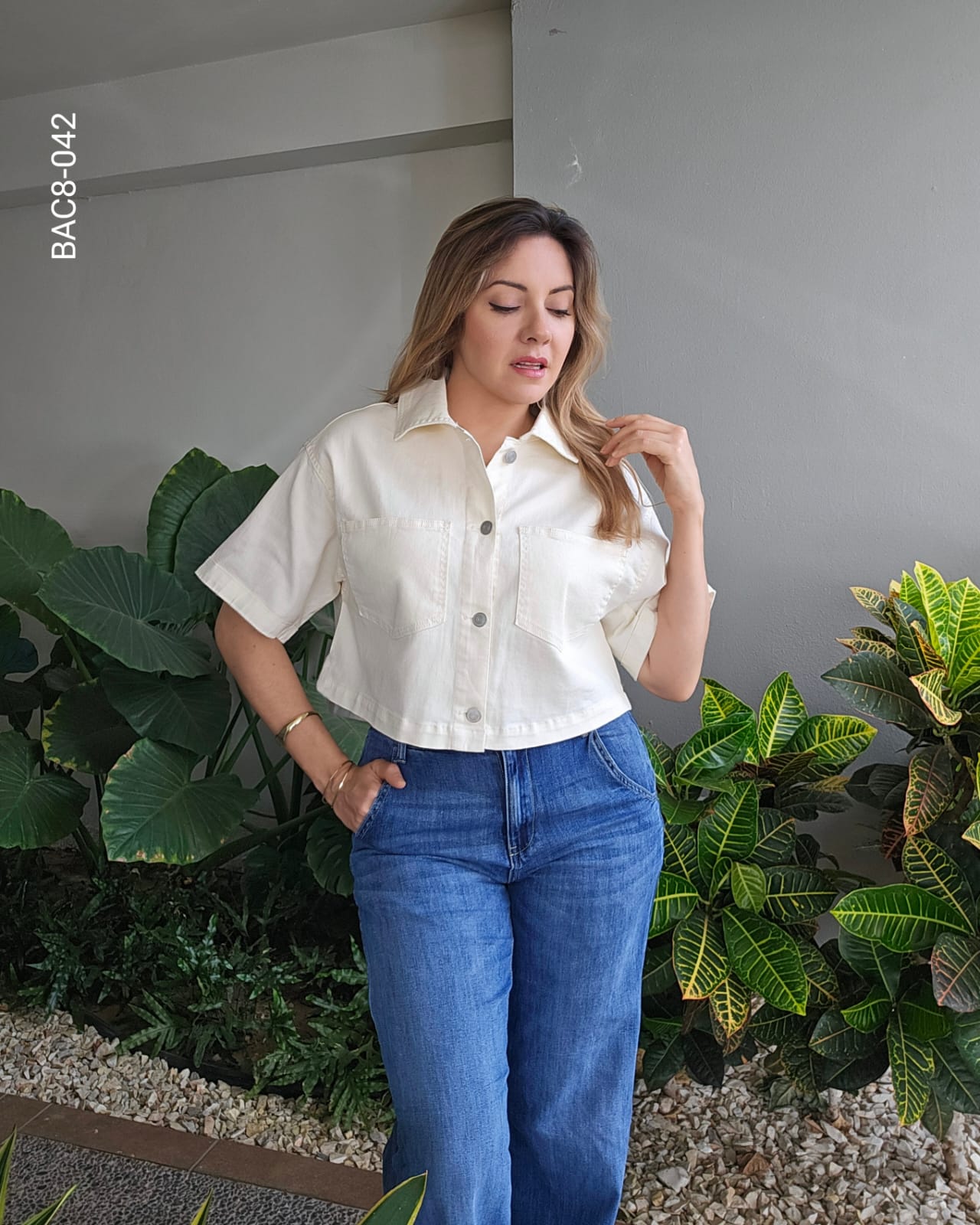Blusa manga corta oversize H 042