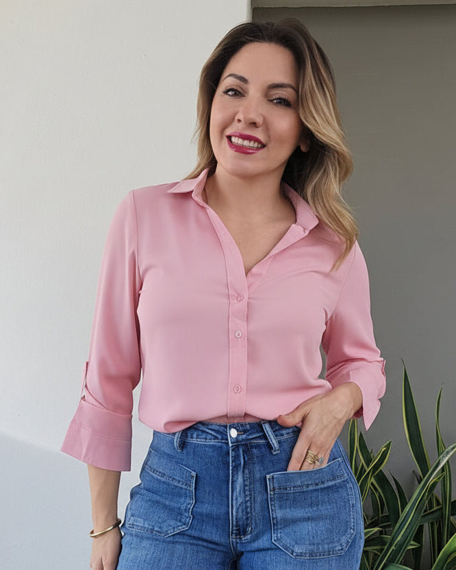 Blusa clásica tela ligera y suave  H 228
