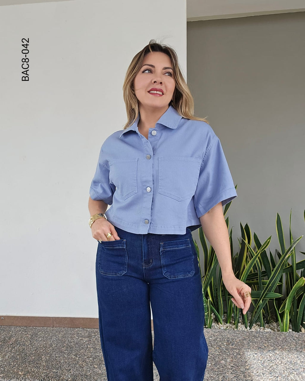 Blusa manga corta oversize H 042