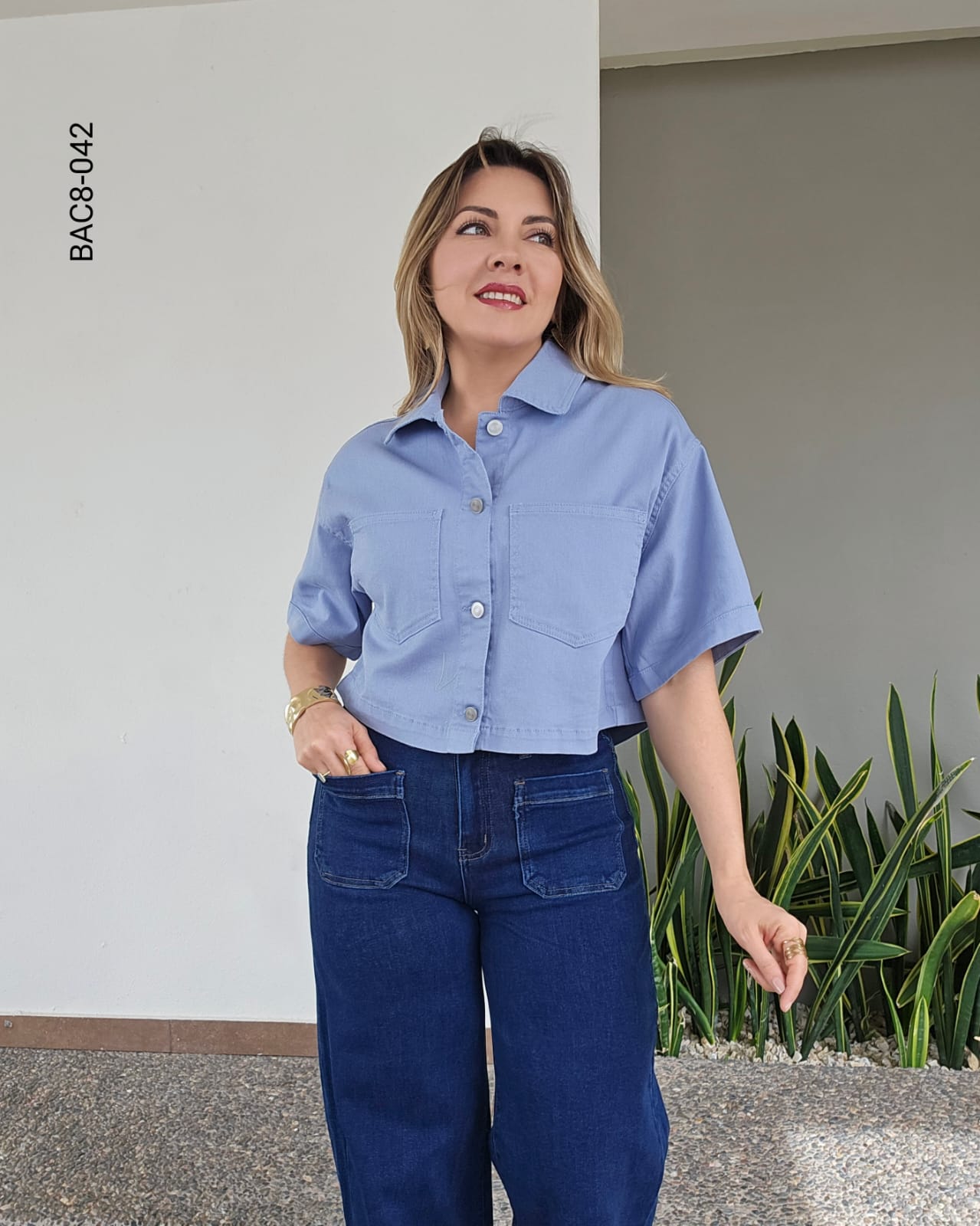 Blusa manga corta oversize H 042