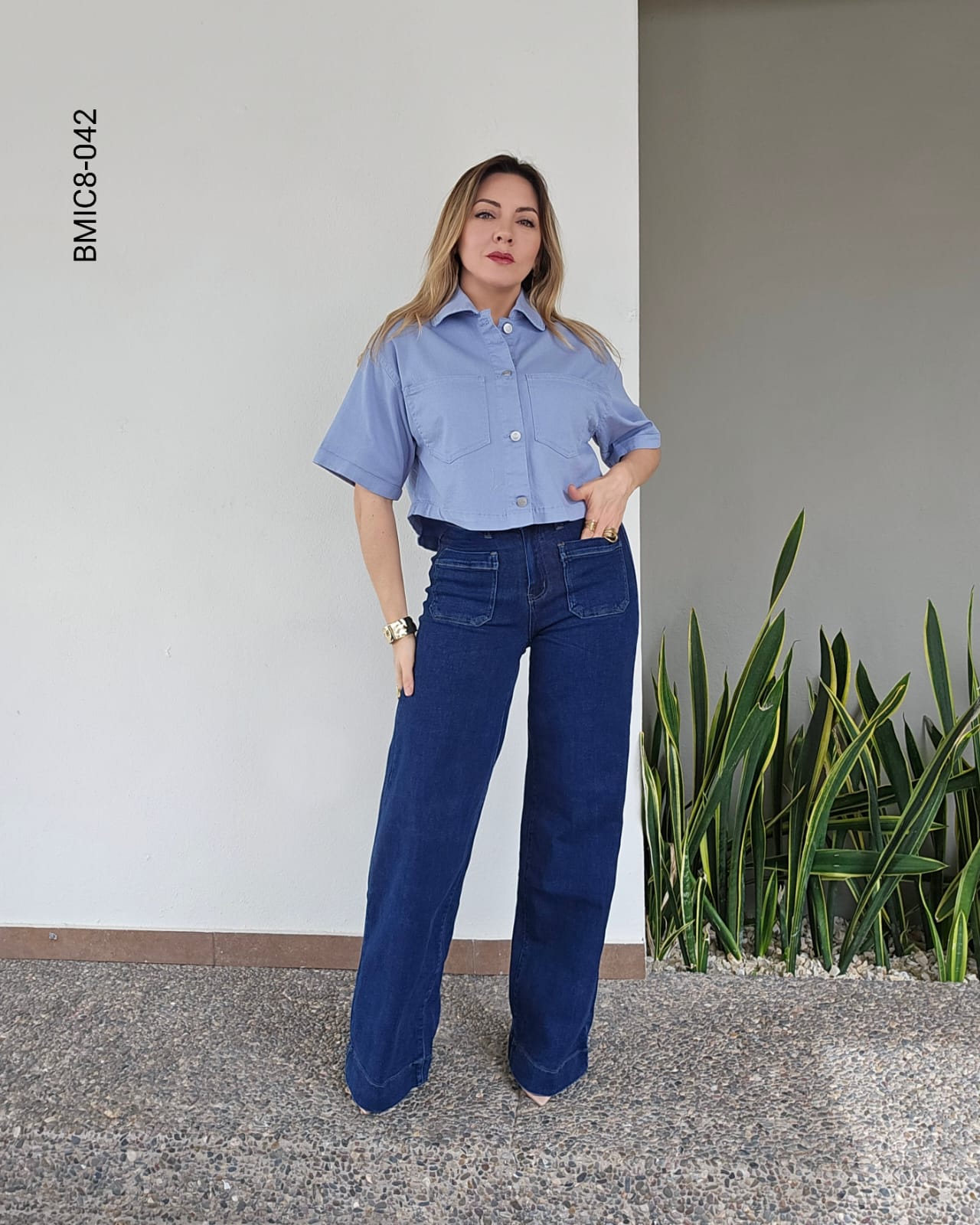 Blusa manga corta oversize H 042