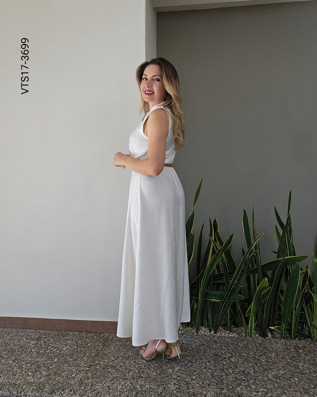 Vestido camisero lino midi Q 3699