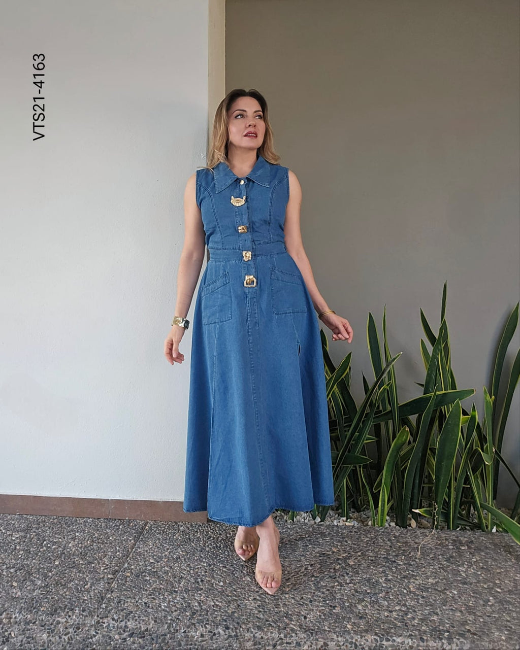 Vestido midi de mezclilla U  4163