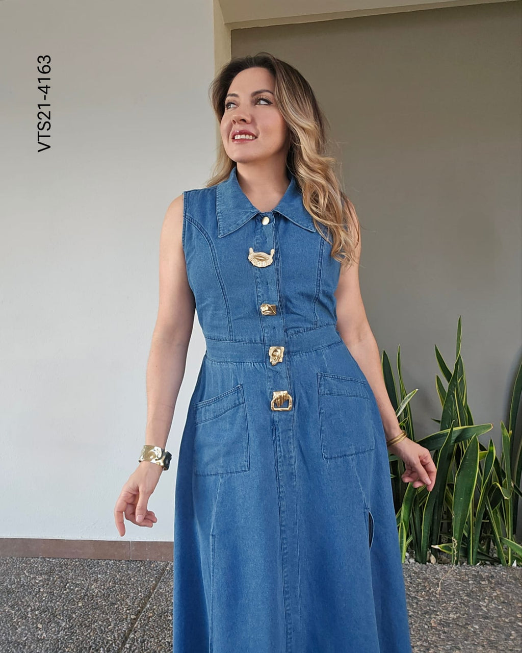 Vestido midi de mezclilla U  4163