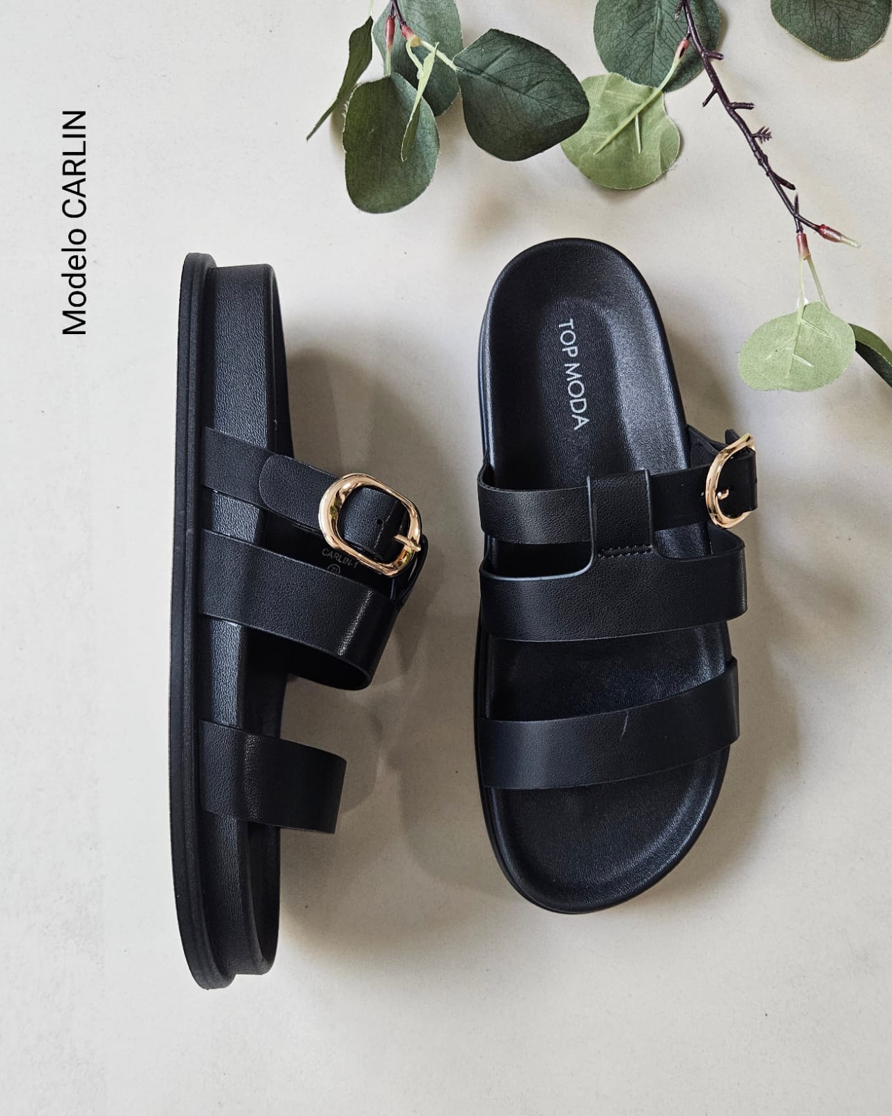 Sandalia slide con plataforma confort CARLIN