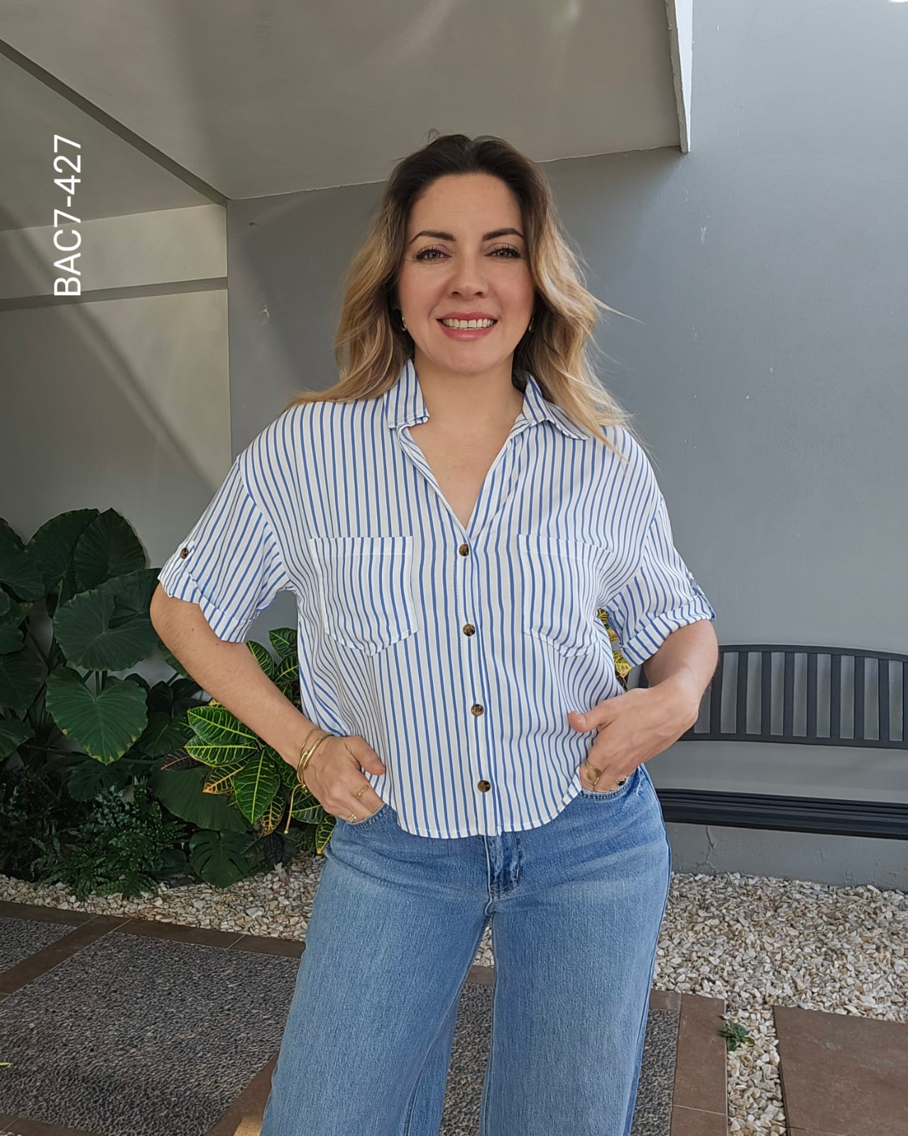 Blusa corte relajado a rayas G 427