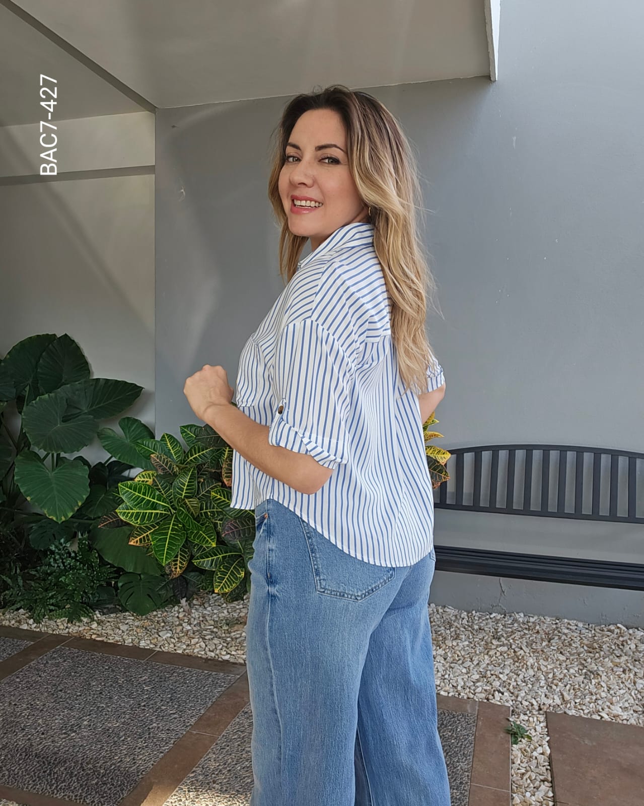 Blusa corte relajado a rayas G 427