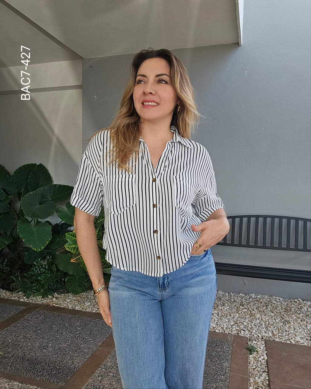 Blusa corte relajado a rayas G 427