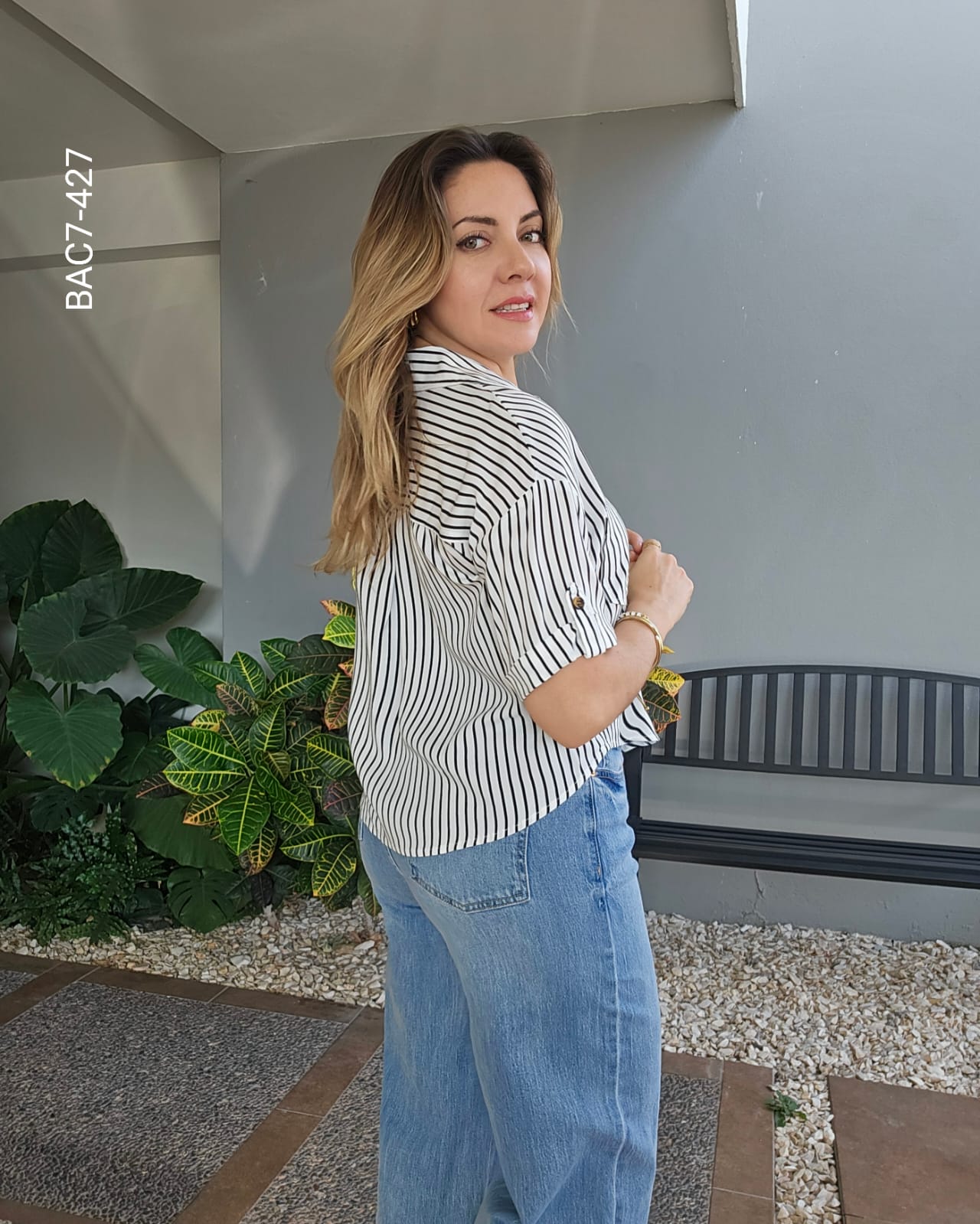 Blusa corte relajado a rayas G 427