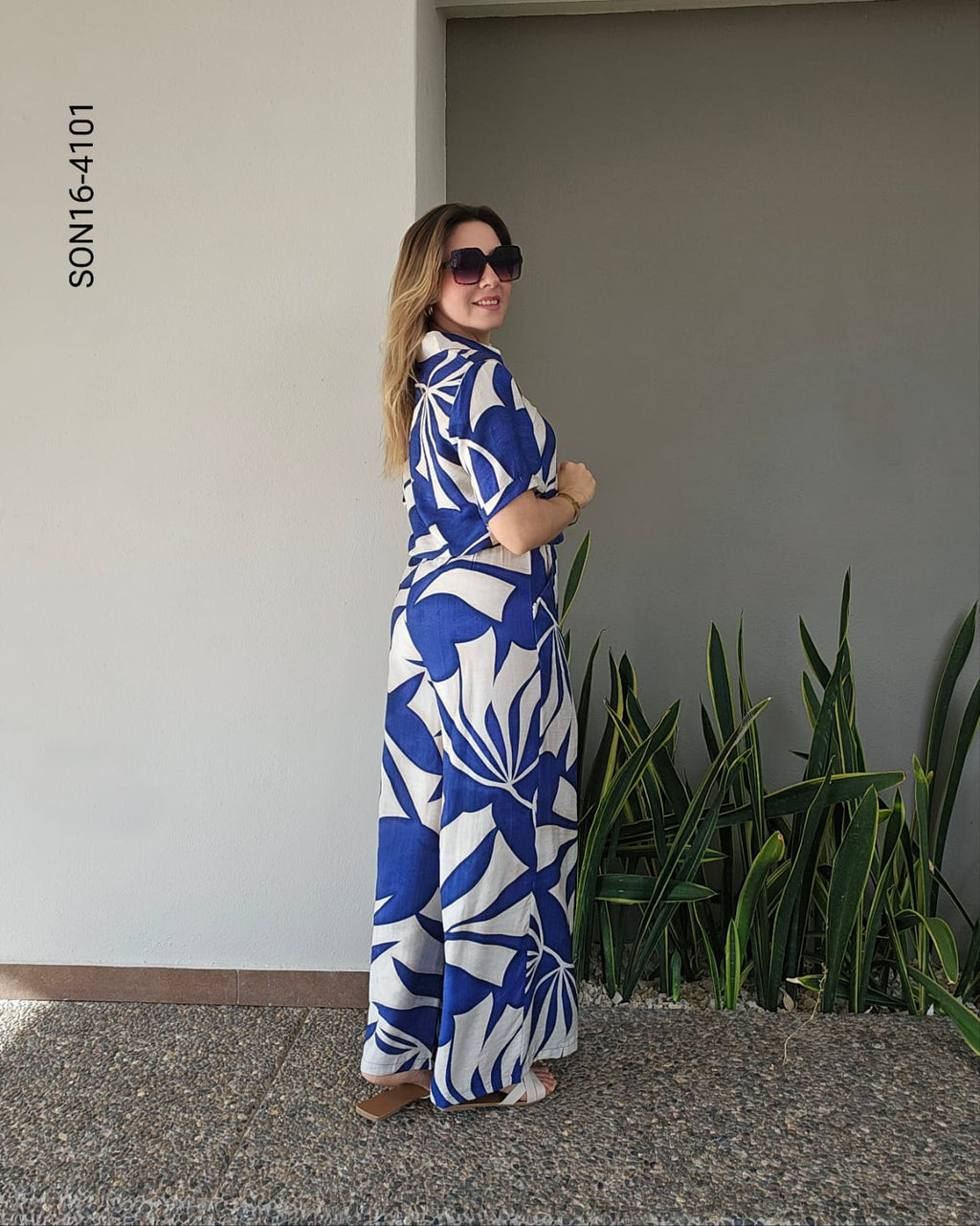 Set de blusa camisera y pantalón cintura elastica P 4101