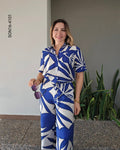 Set de blusa camisera y pantalón cintura elastica P 4101