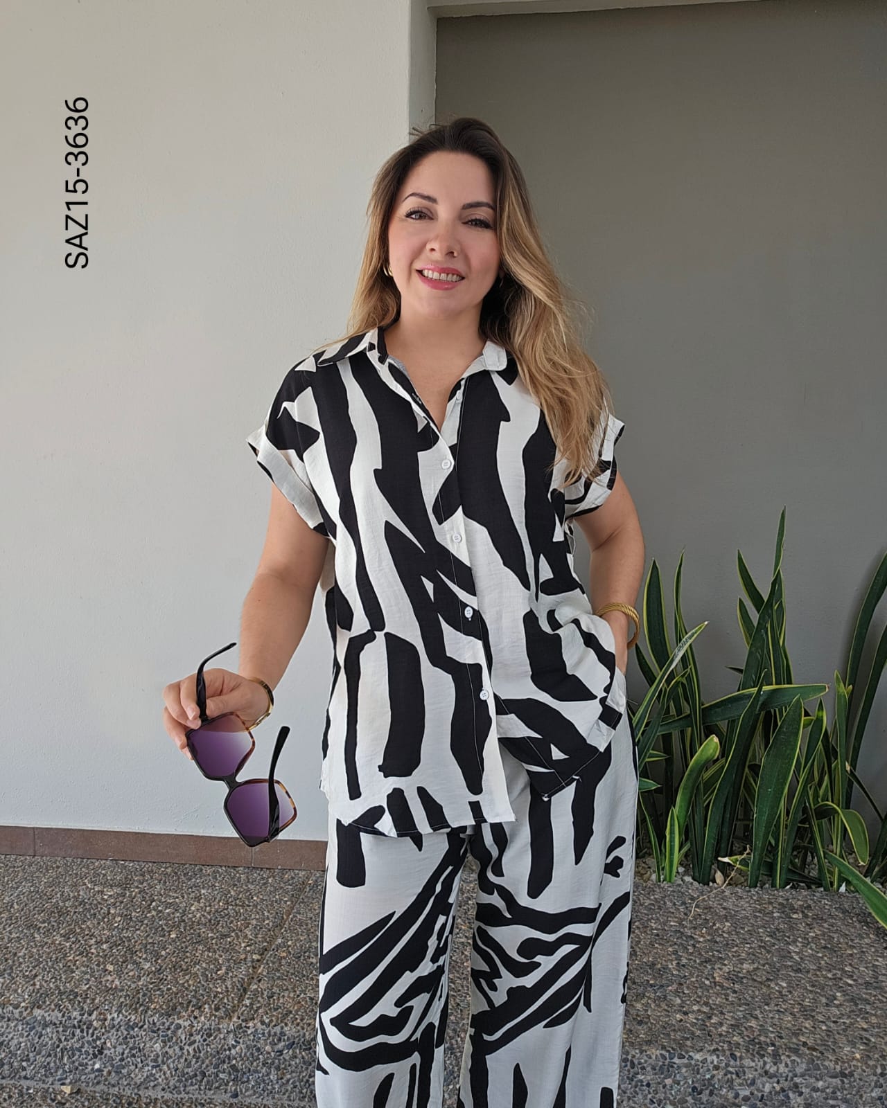 Set de blusa y pantalón wide leg O 3636