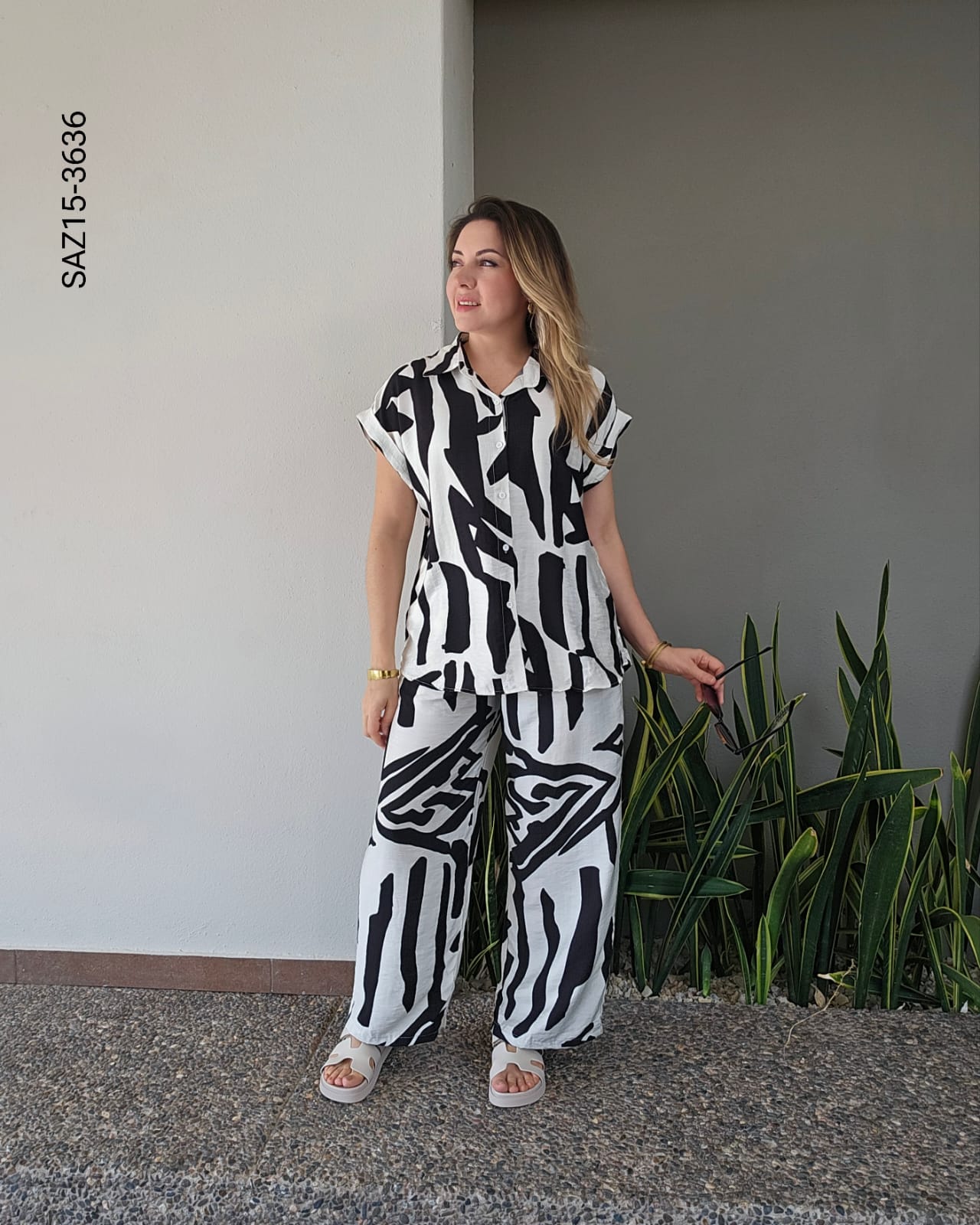 Set de blusa y pantalón wide leg O 3636