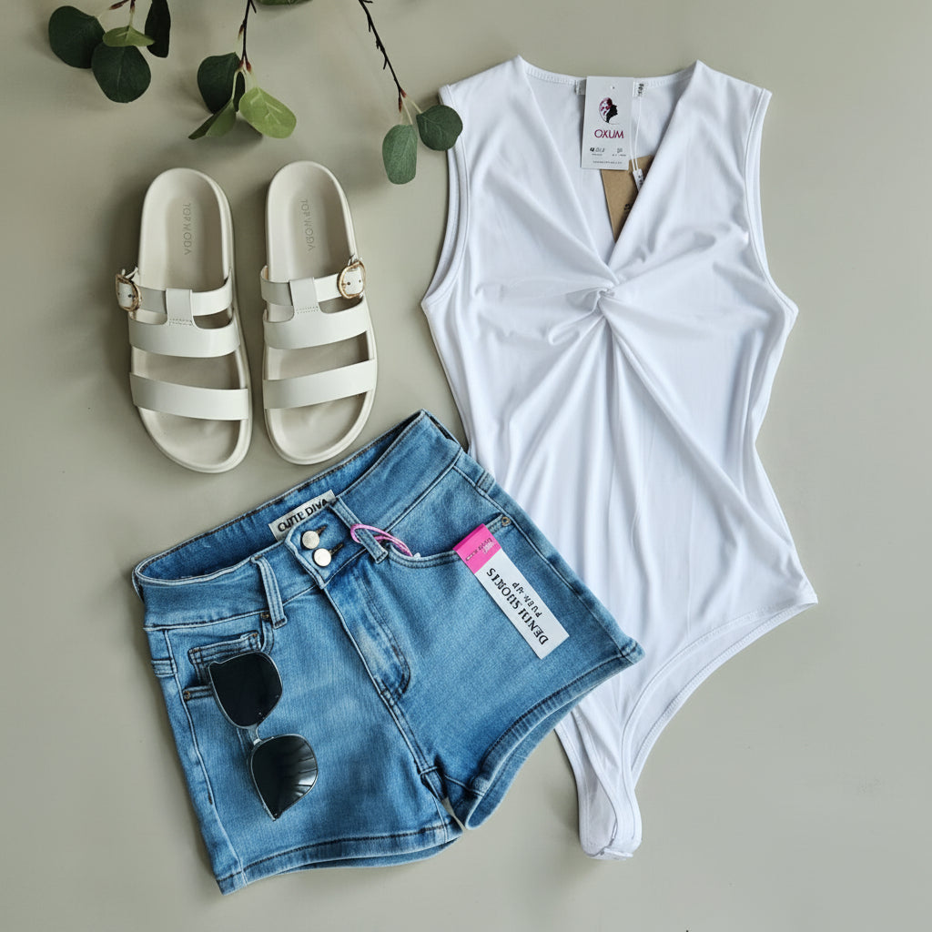 Short de mezclilla tiro alto J 834