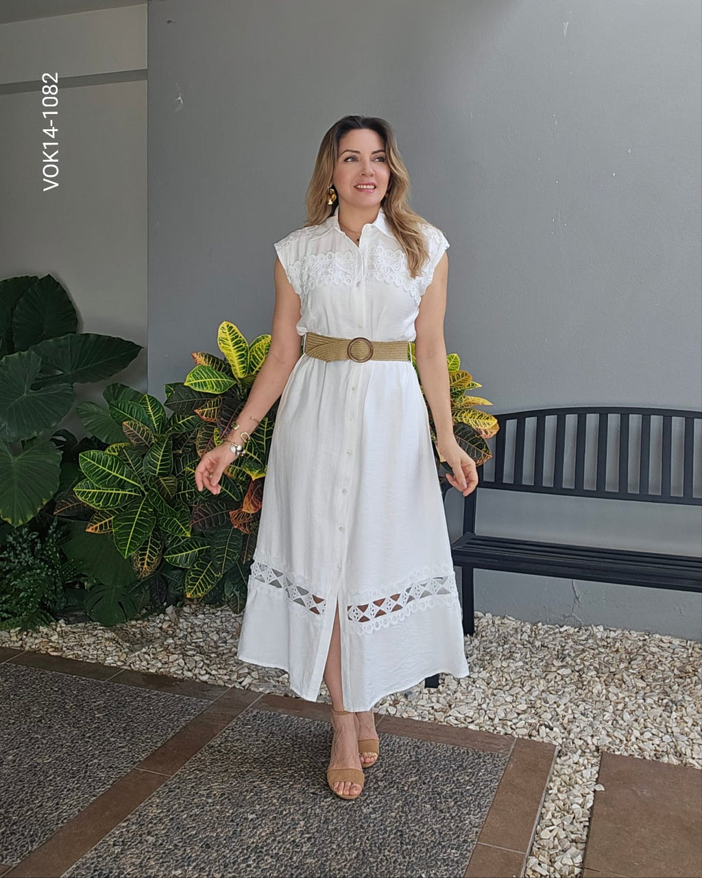 Vestido midi corte A line N 1082
