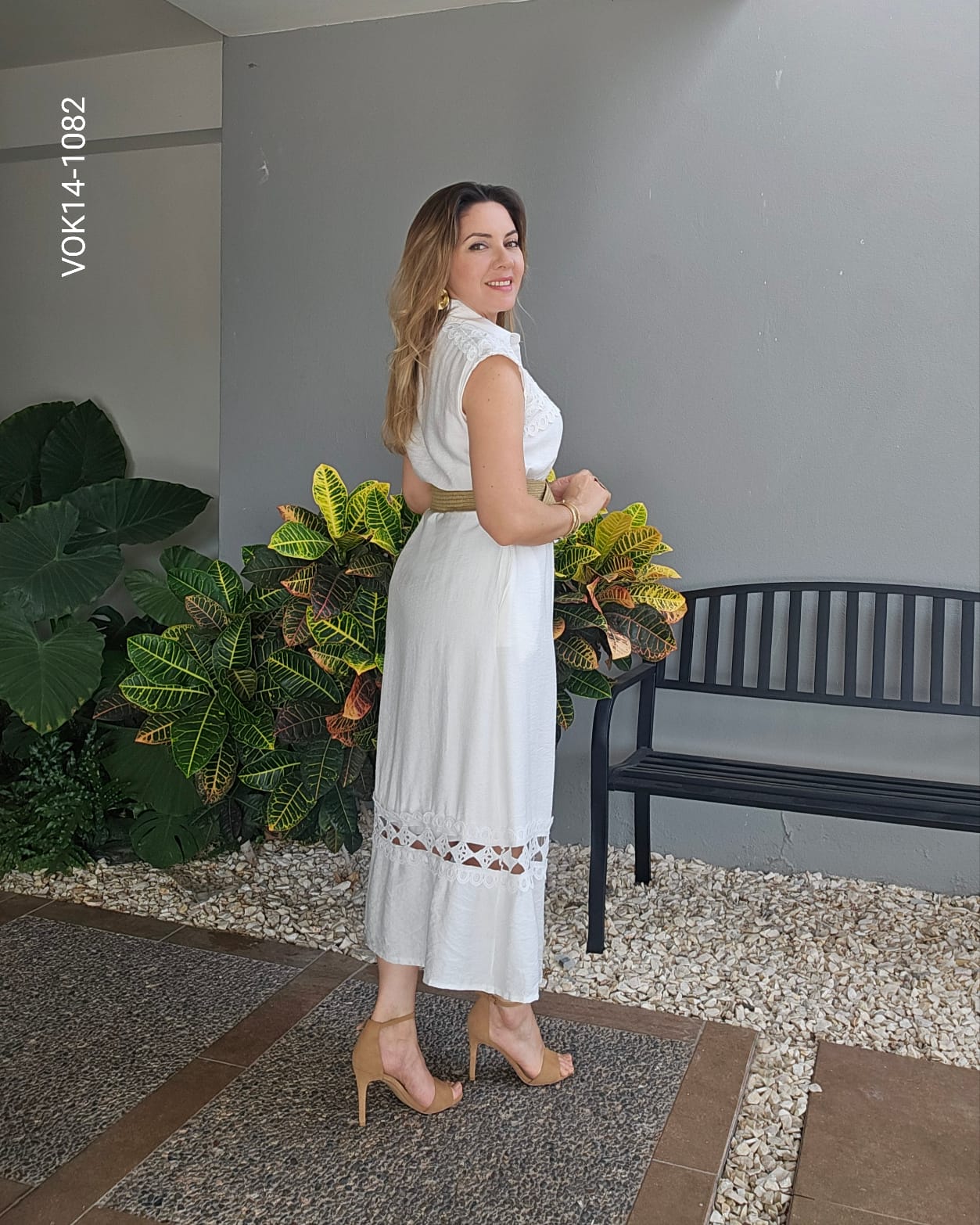 Vestido midi corte A line N 1082