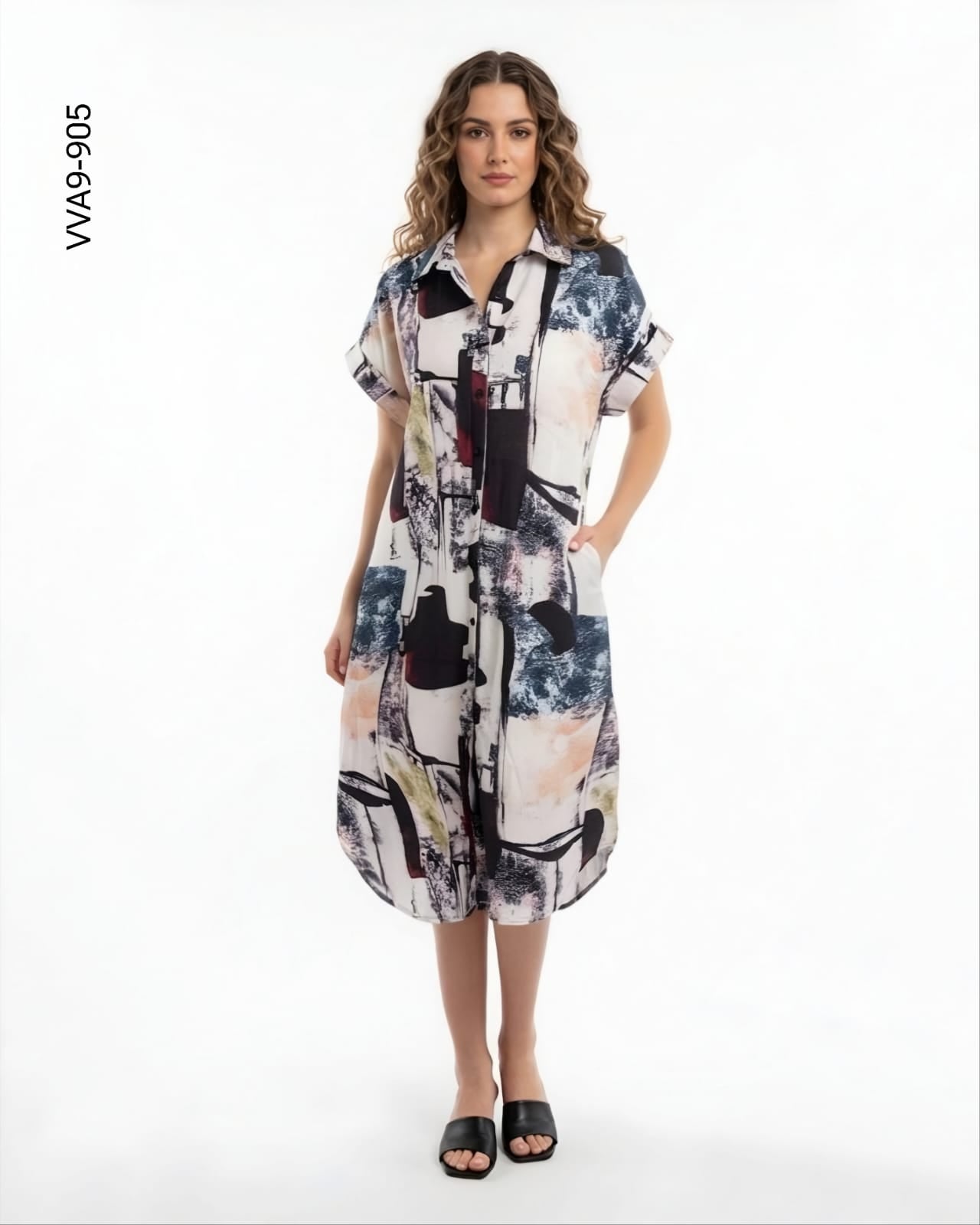 Vestido camisero midi botones frontales I 905