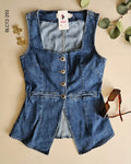 Blusa mezclilla cuello cuadrado L 293